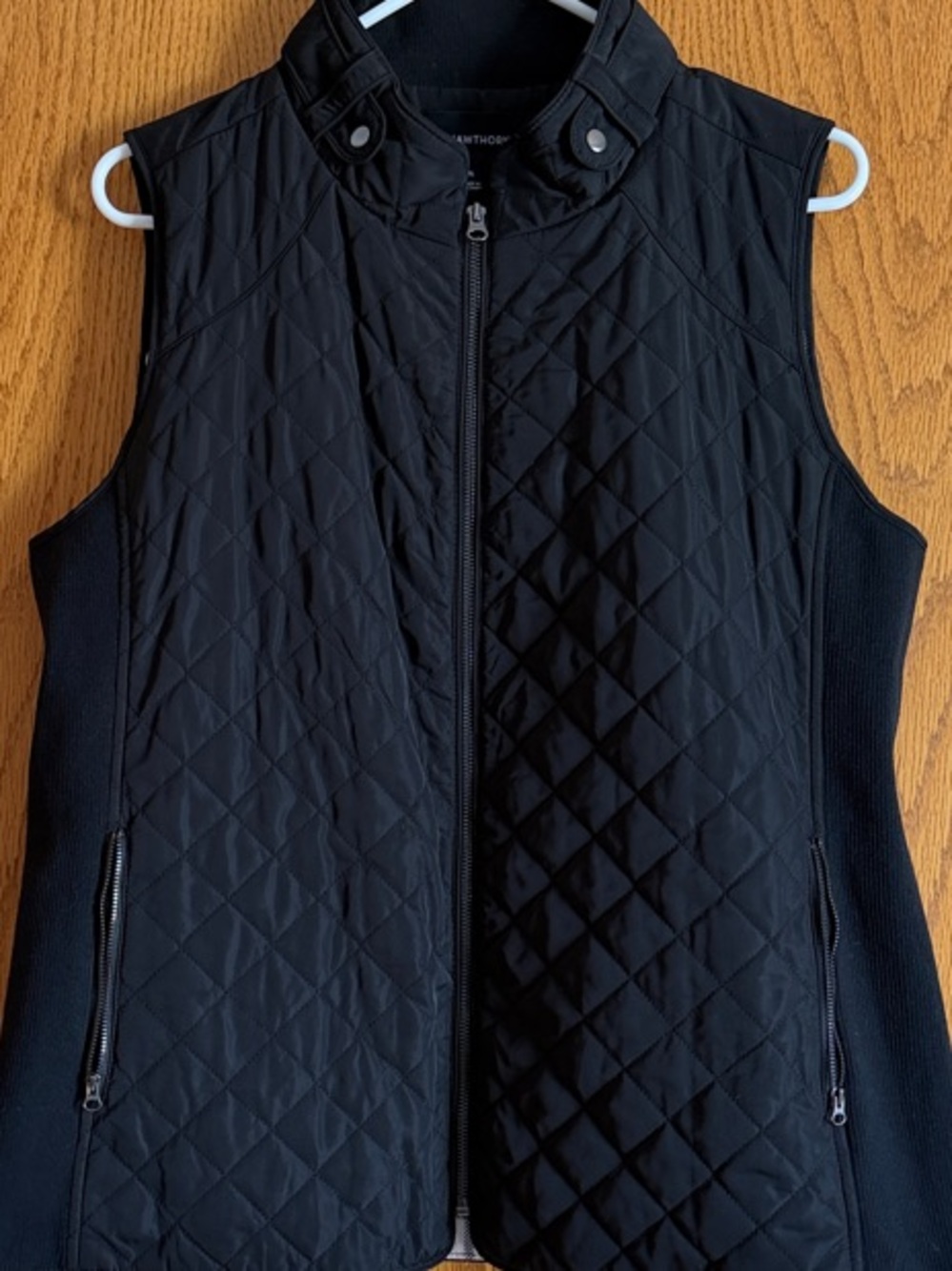 41 Hawthorn Black Quilted Vest – Sleeveless Zip Front